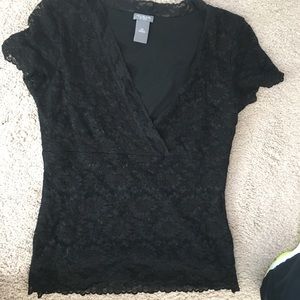 Ann Taylor Lace Top Medium Petite   New